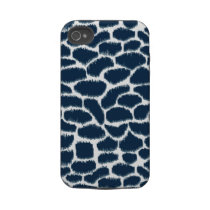 Megan Adams Animal Print Ikat Navy Iphone 4 Tough Cover