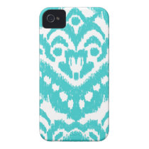 Megan Adams Zig Zag Ikat- turquoise Iphone 4 Covers