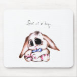 Megg: A cute bunny - Give me a hug mousepads