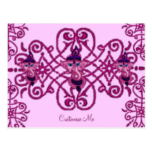 Mehndi Ganesha (Pink) Post Card