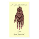 Mehndi Hand Design Personalised Gift Card Tag business cards