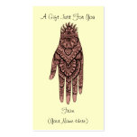 Mehndi Hand Design Personalised Gift Card Tag business cards