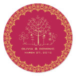 mehndi tree wedding label seal