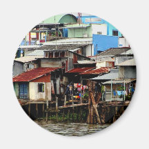 Mekong River Houses Fridge Magnets