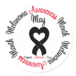 Melanoma Awareness Month Heart Ribbon stickers