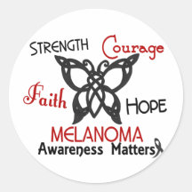Melanoma Celtic Butterfly 3 Stickers