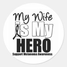 Melanoma Hero Wife Sticker