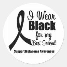 Melanoma I Wear Black For My Best Friend Stickers