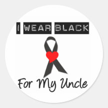 Melanoma I Wear Black For My Uncle Stickers