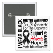 Melanoma I Wear Black Ribbon TRIBUTE Pins