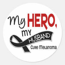 Melanoma Skin Cancer MY HERO MY HUSBAND 42 Sticker