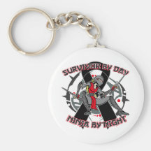 Melanoma Survivor By Day Ninja By Night Keychain