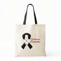 Melanoma Survivor Flower Ribbon Bag
