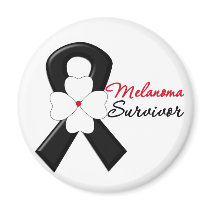 Melanoma Survivor Flower Ribbon Refrigerator Magnet