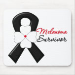 Melanoma Survivor Flower Ribbon mousepads