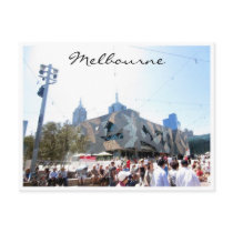 melbourne fed square crowd postcard
