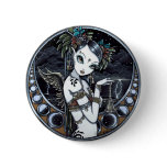 "Melita" Goth Tribal Fusion Dancer Pinback Button