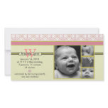 melon tangerine bandanna pattern baby announcement photo cards