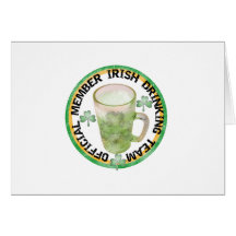 Member Irish Drinking Team Tshirts and Gifts Greeting Card
