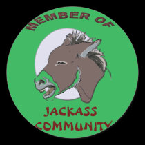MEMBER OF JACKASS COMMMUNITY stickers