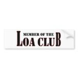 Member of the LOA Club bumper stickers