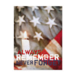 Memorial Candle with Flag Postcard
