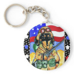 Memorial Day Soldier Dachshund keychains