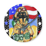 Memorial Day Soldier Dachshund Magnet