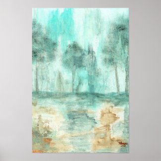 Memory,Abstract Landscape Trees Art Painting Poster