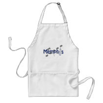 memphis blue with music notes apron