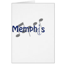 memphis blue with music notes greeting cards