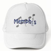 memphis blue with music notes mesh hats