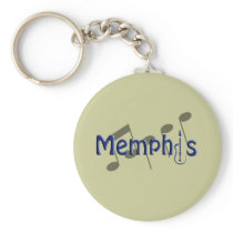 memphis blue with music notes key chain