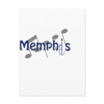memphis blue with music notes postcards