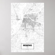 Memphis, Tennessee (black on white) Print