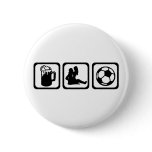 Men - Beer - Soccer Pinback Buttons
