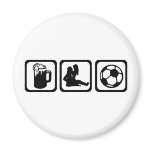 Men - Beer - Soccer Magnet