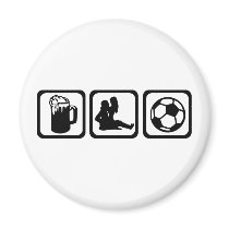Men - Beer - Soccer Magnet