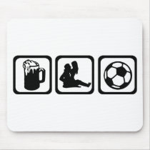 Men - Beer - Soccer Mouse Pad