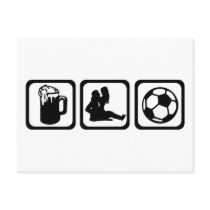 Men - Beer - Soccer Postcards