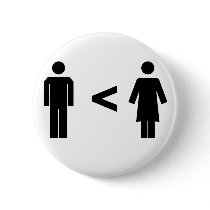Men Less Than Women Button