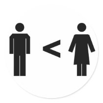 Men Less Than Women Sticker