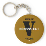 MEN OF, VALOR, V, Romans 12:1, C4 keychains