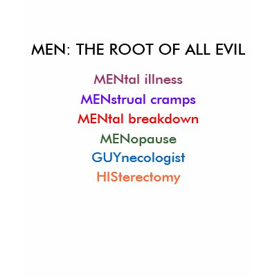 MEN: The Root of All Evil T-Shirt by hooyah