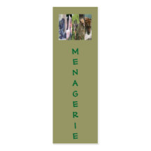 Menagerie, Mini Bookmarks Business Card Template