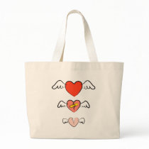 Mended heart canvas bag
