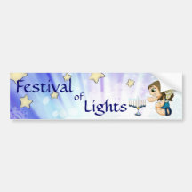 Menorah Angel Bumper Sticker