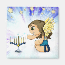 Menorah Angel Fridge Magnet