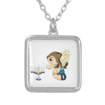 Menorah Angel Personalized Necklace