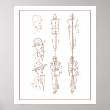 Men's fashion drawing techniques print